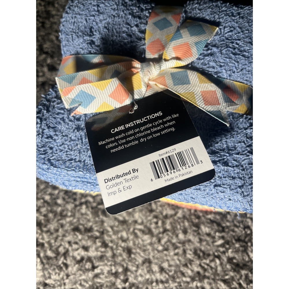 Golden‎ 100% Cotten Wash Cloth Set Of  12. 6 Colors In Set , Ribbon Wrapped - Picture 2 of 7